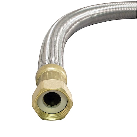 Apollo 3/4 in. Push-To-Connect x 3/4 in. Female Pipe Thread x 24 in. Braided Stainless Steel WH Connector FSBBS34F24